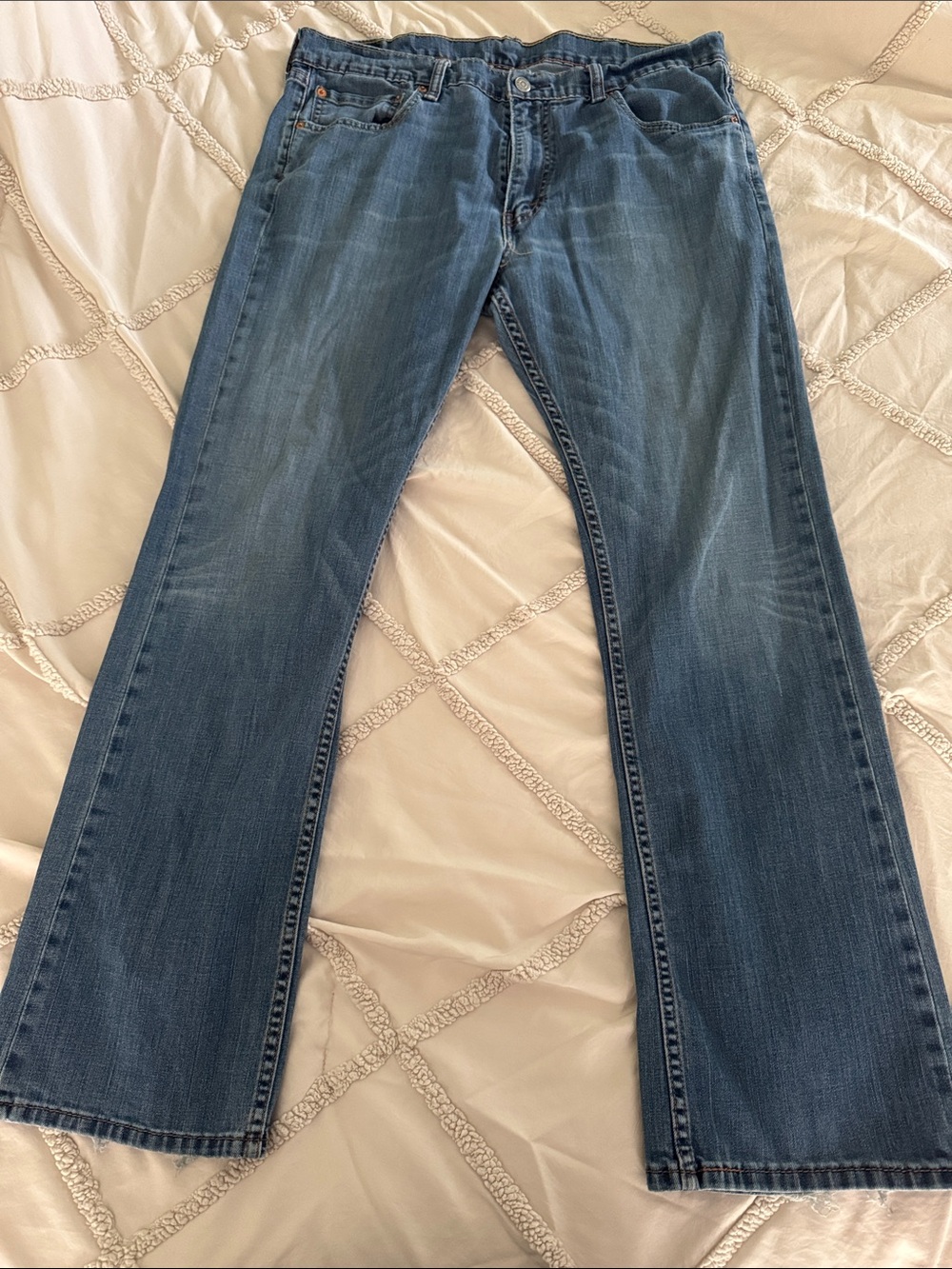 Levi's Blue Denim Jeans with Brown Stitching